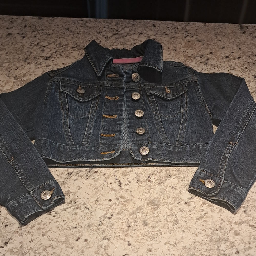 lei Dark Blue Cropped Denim Jacket for Kids Size XS 4/5